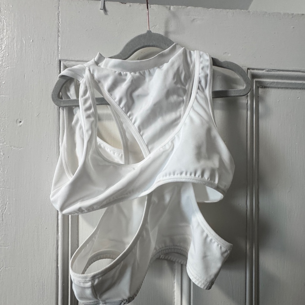 White Cutout Crop Top - Picture 2 of 3